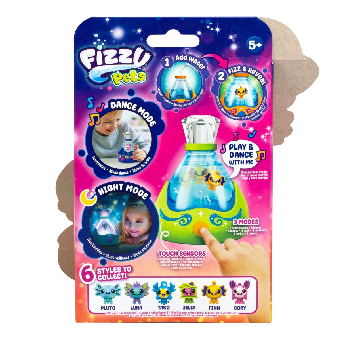 SILVERLIT Fizzy Pets Assortment interactive sea pet toys swimming in water with colourful lights and fizzing surprise reveal effects.