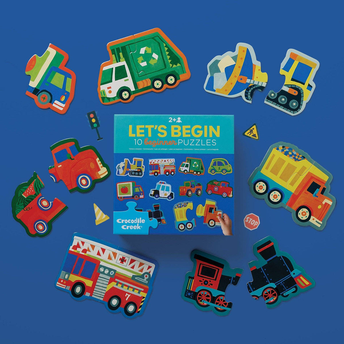 Crocodile Creek Let's Begin 10x2pc Puzzles Vehicles