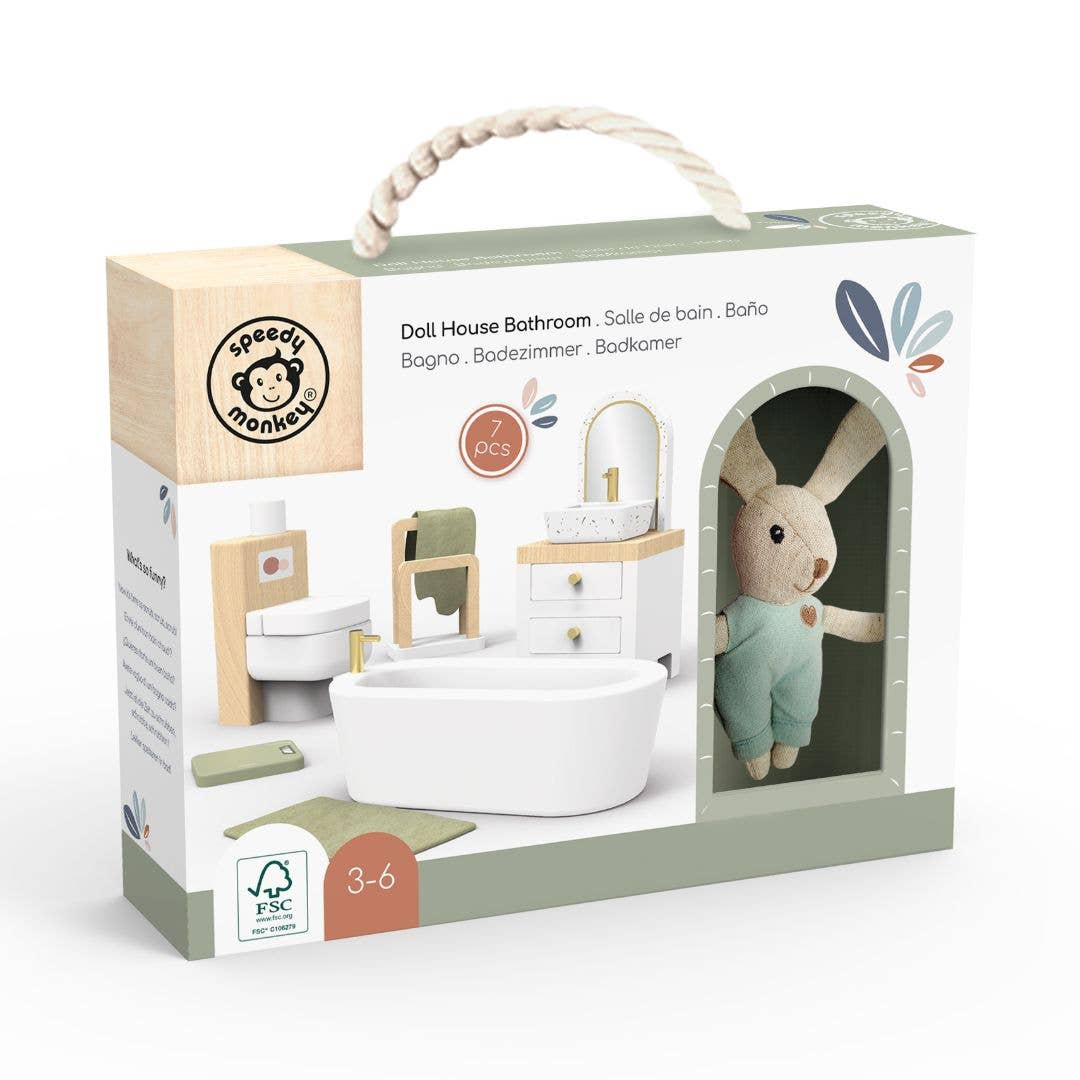 Speedy Monkey Doll House Bathroom +  1 Character