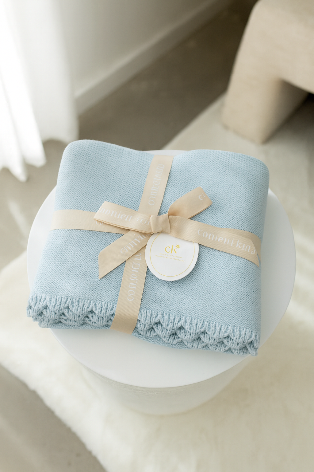 Confetti Kids Heritage Knit Blanket | Traditional Blue
