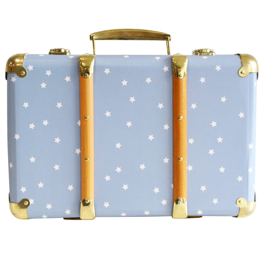 Alimrose Mini Vintage Suitcase Blue Stars
