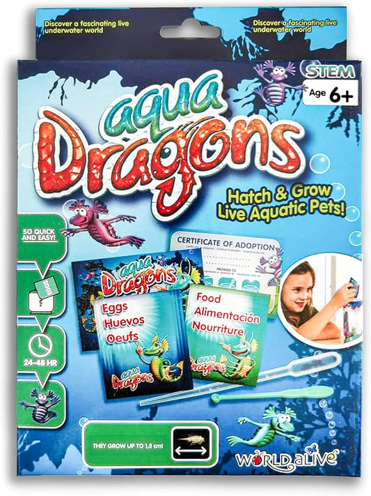 Aqua Dragons Refill Set with eggs, food and care accessories for STEM science learning, aquatic life exploration and educational play.