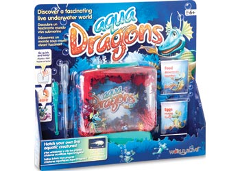 Aqua Dragons Underwater World Kit with aquarium tank, eggs and activity book for STEM science learning and life cycle exploration