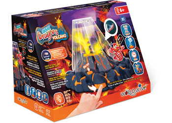 Aqua Dragons Volcano STEM Science Toy with LED light-up tank, eggs and care accessories for aquatic life learning and discovery.