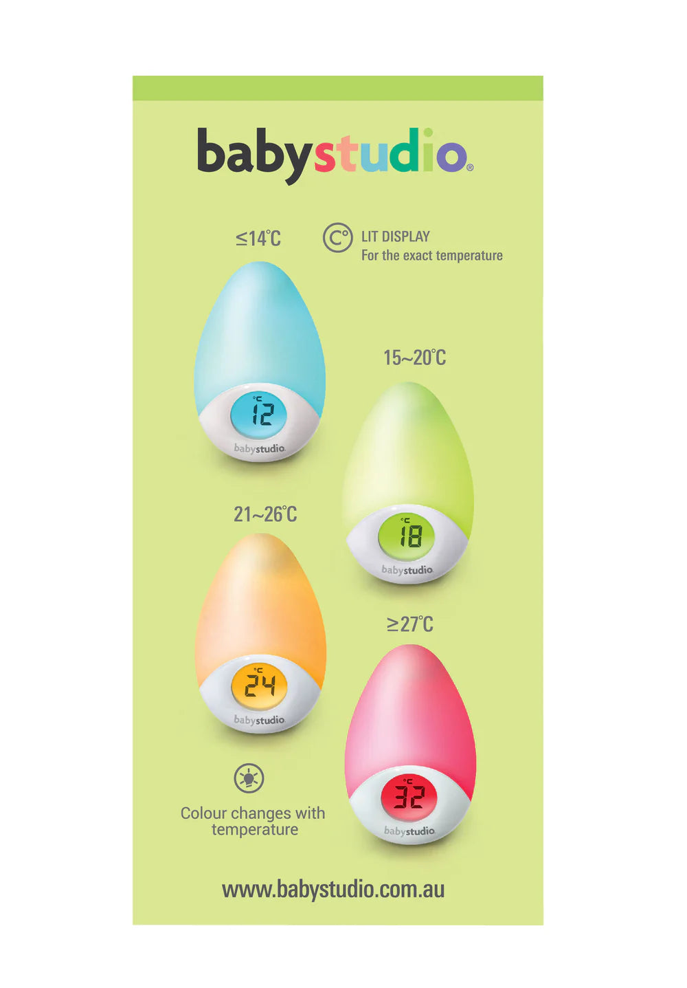 Sleep Easy Tear Drop Night Light and Room  Temperature Reading