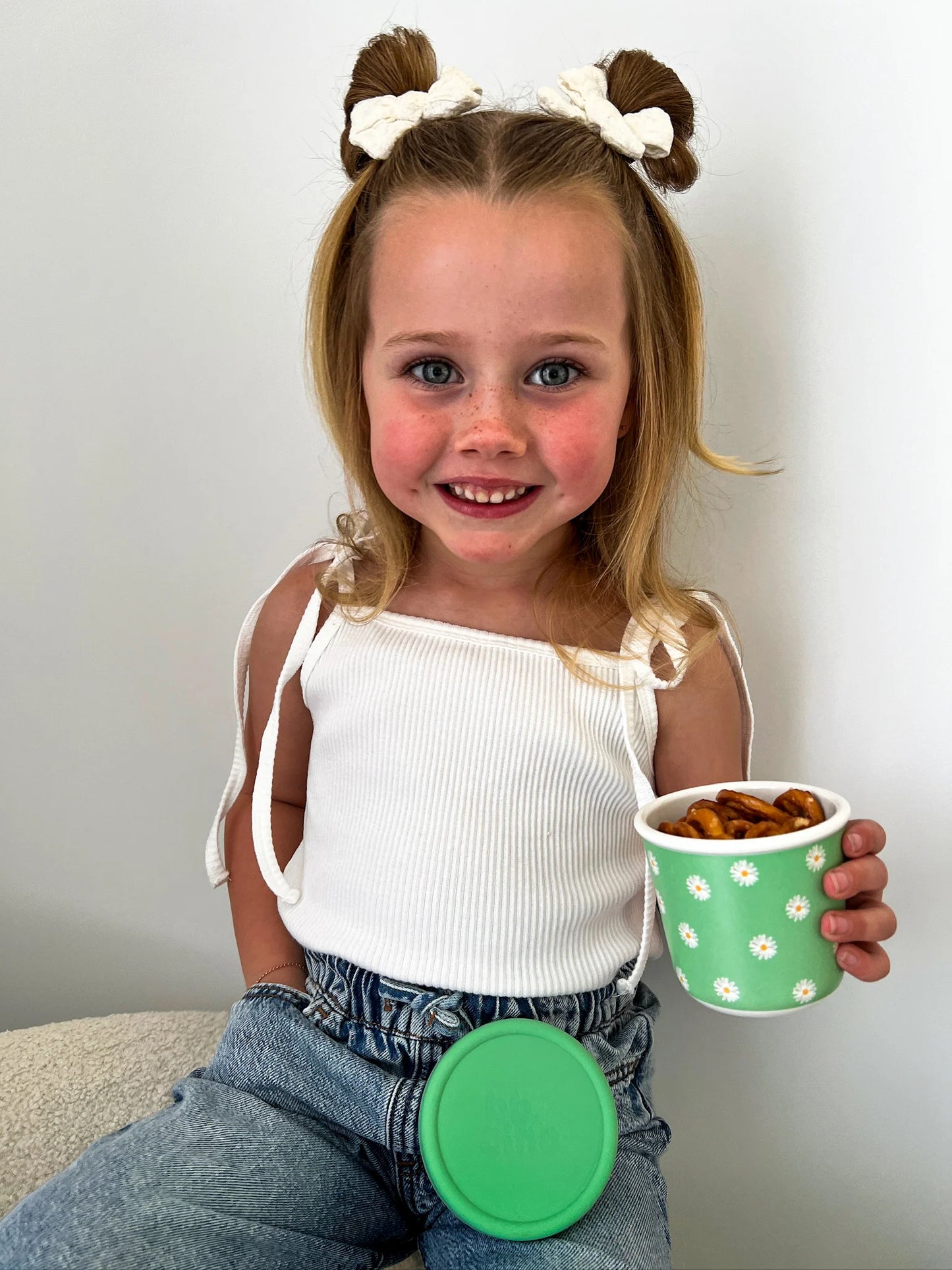 BBChino Reusable Bamboo Snack Pot Daisy