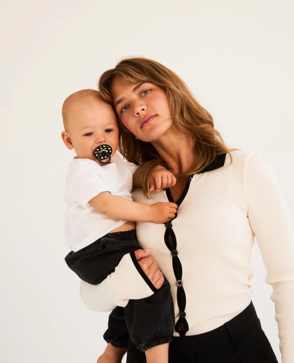 BIBS Studio Polka Dot Ivory / Black Dummies Twin Pack