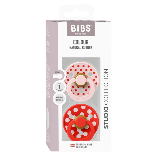 BIBS Studio Polka Dot Blossom / Candy Apple Dummies Twin Pack