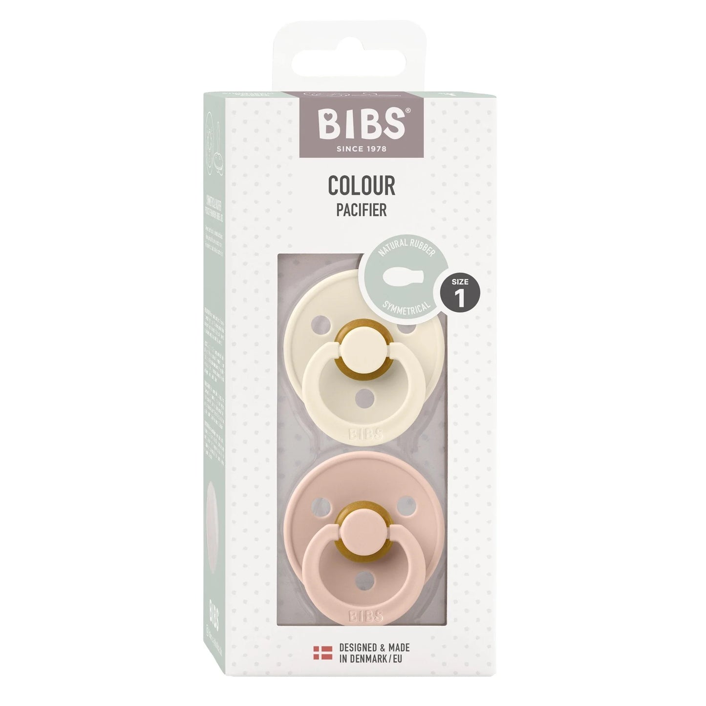 BIBS Ivory/Blush Symmetrical Pacifier