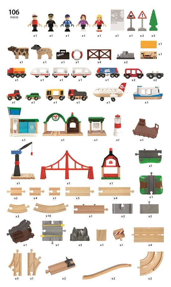 BRIO Railway World Deluxe Set 106 Pieces