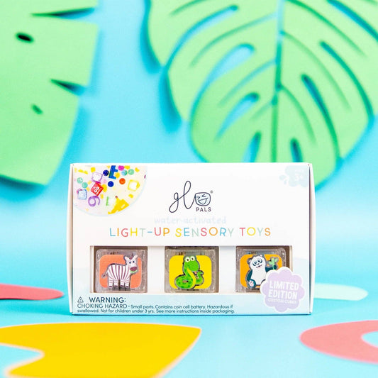 Glo Pals Limited Edition Light-Up Cubes, 6-Pack Zoo Animals
