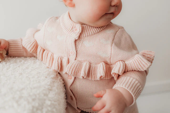 Child of Mine Blush Heart Cardigan