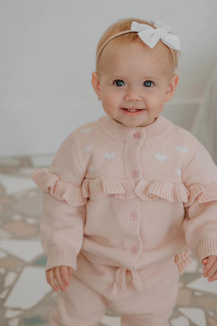 Child of Mine Blush Heart Cardigan