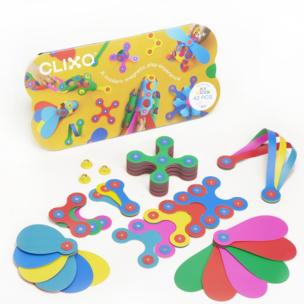 Clixo Magnetic Toy 42pc Rainbow Pack