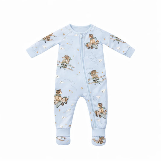 Confetti Kidz Bamboo Zipsuit Aviator Teddy