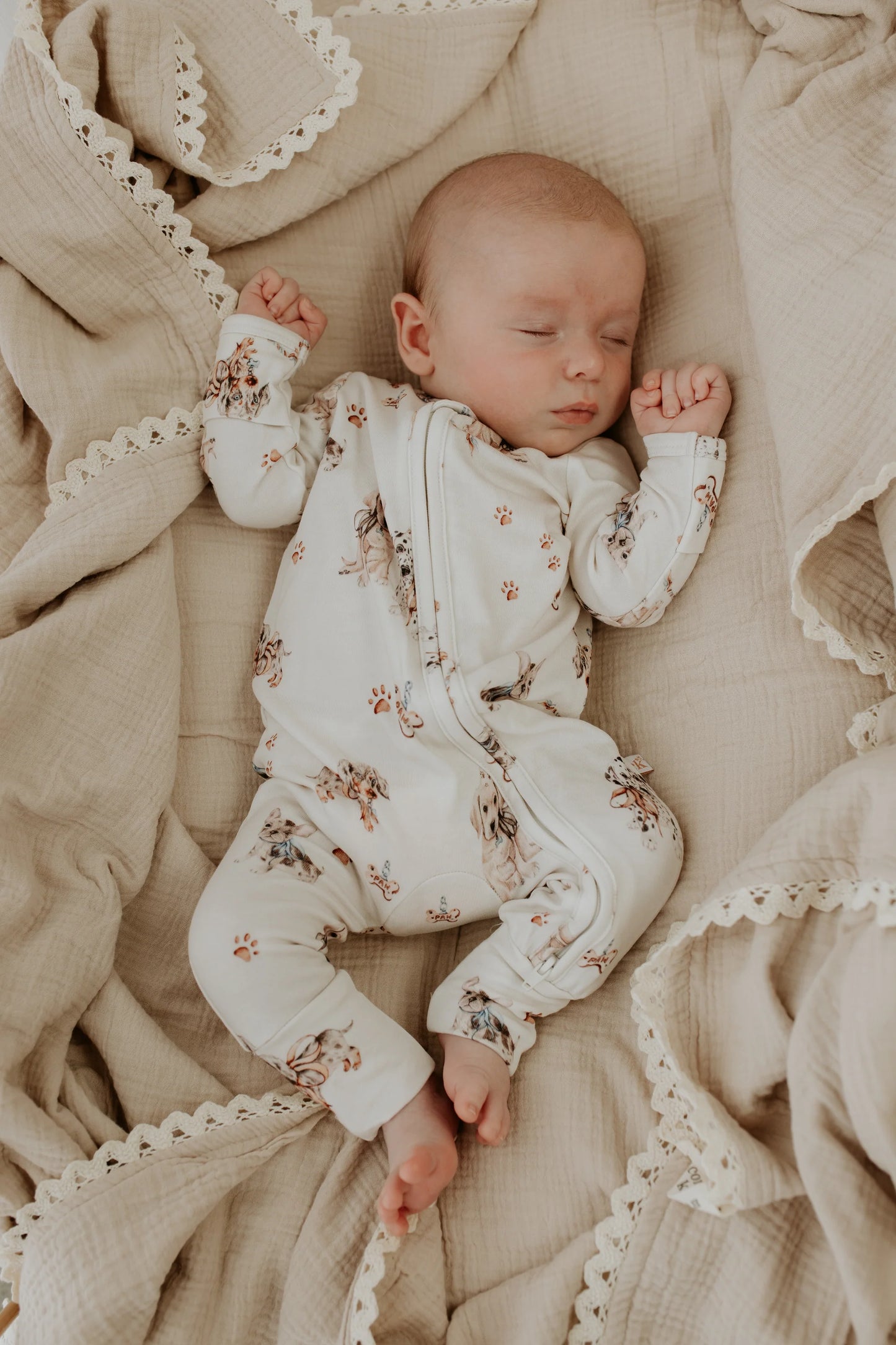 Confetti Kidz Bamboo Zipsuit Pawfect Pals