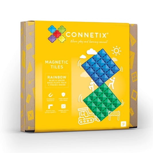 Connetix Blue & Green Base Plates 2pc