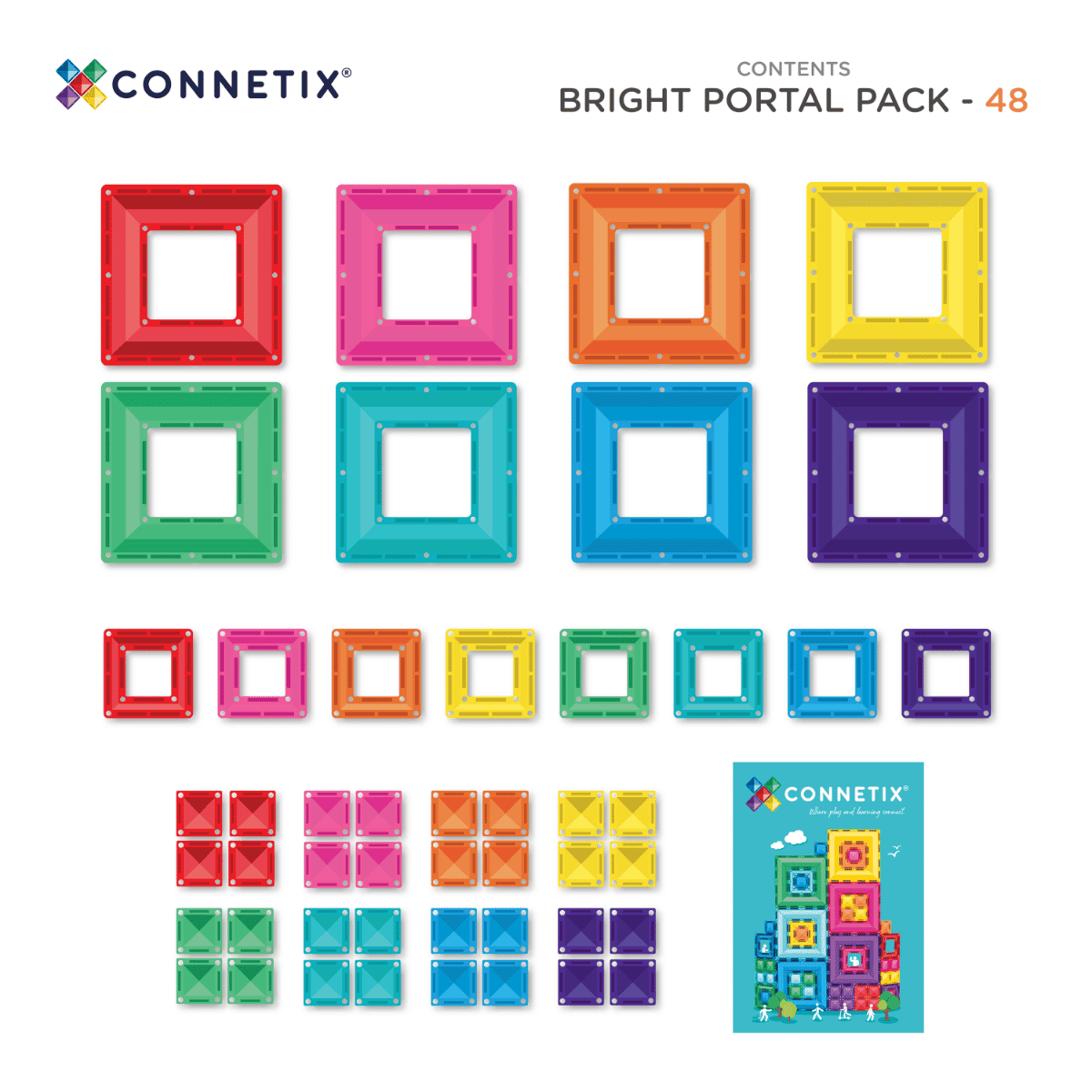 Connetix 48pc Bright Portal Pack