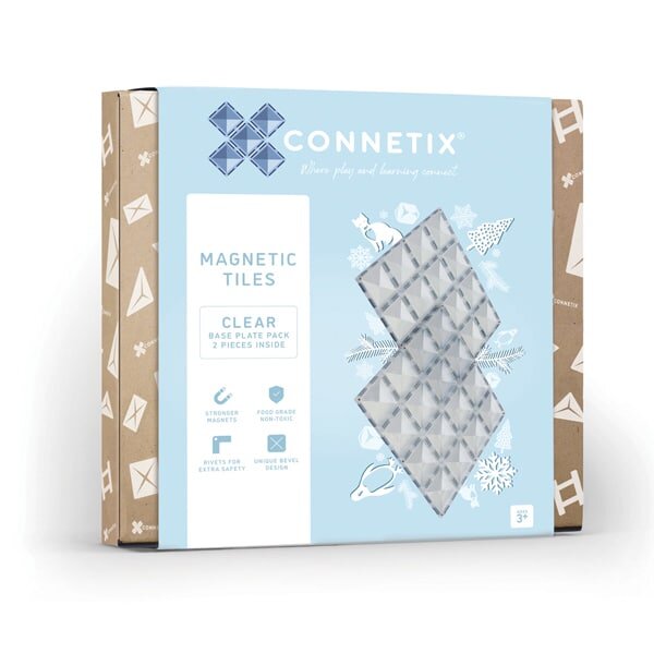 Connetix Clear Base Plates 2pk