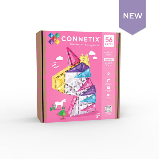 Connetix 56pc Glitter Unicorn Pack