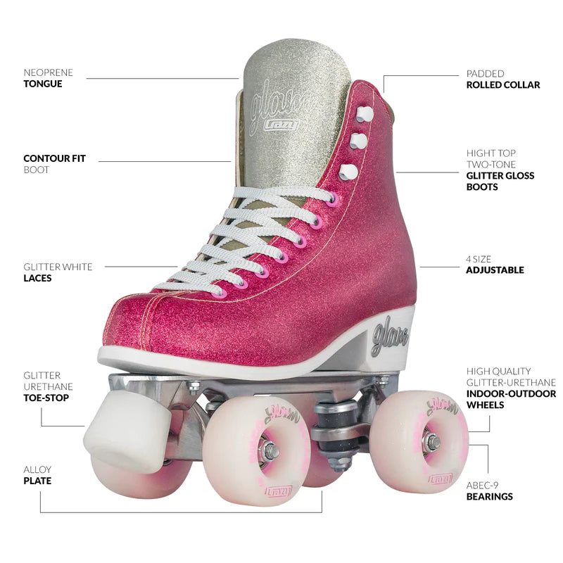 Crazy Skates Adjustable Glam Roller Skates Pink