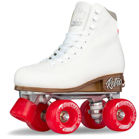 Crazy Skates Adjustable Retro Roller Skates White