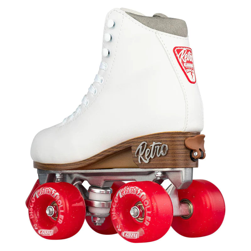 Crazy Skates Adjustable Retro Roller Skates White