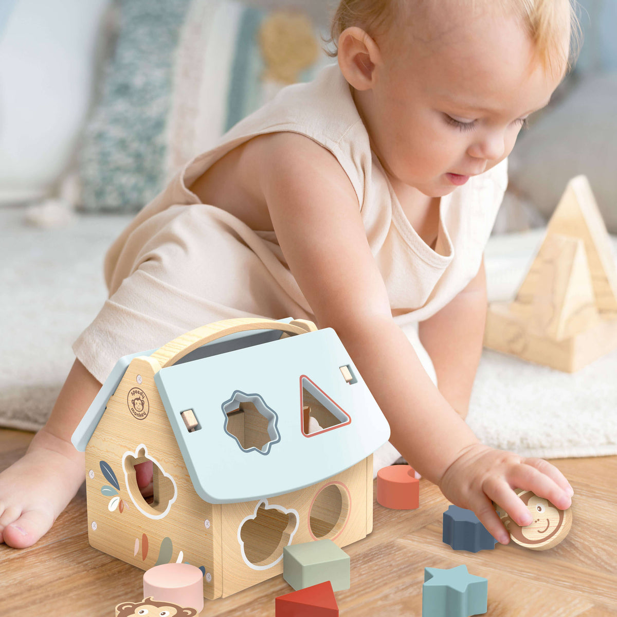 Speedy Monkey House Shape Sorter with 8 blocks