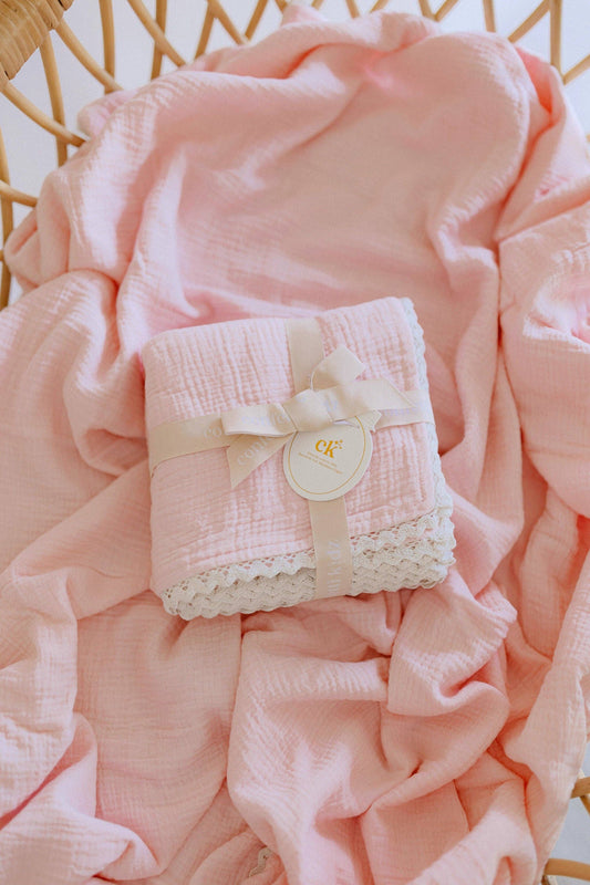 Confetti Kids Classic Muslin Blanket | Soft Pink