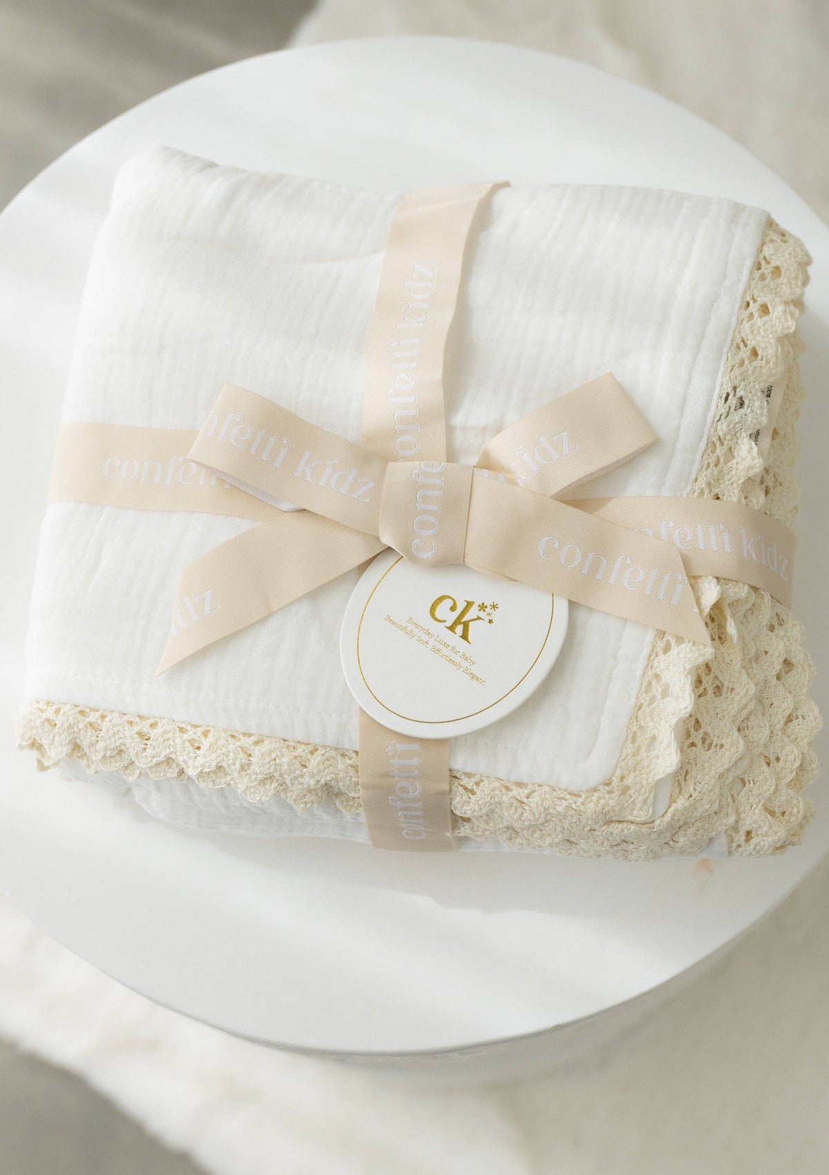 Confetti Kids Classic Muslin Blanket | White