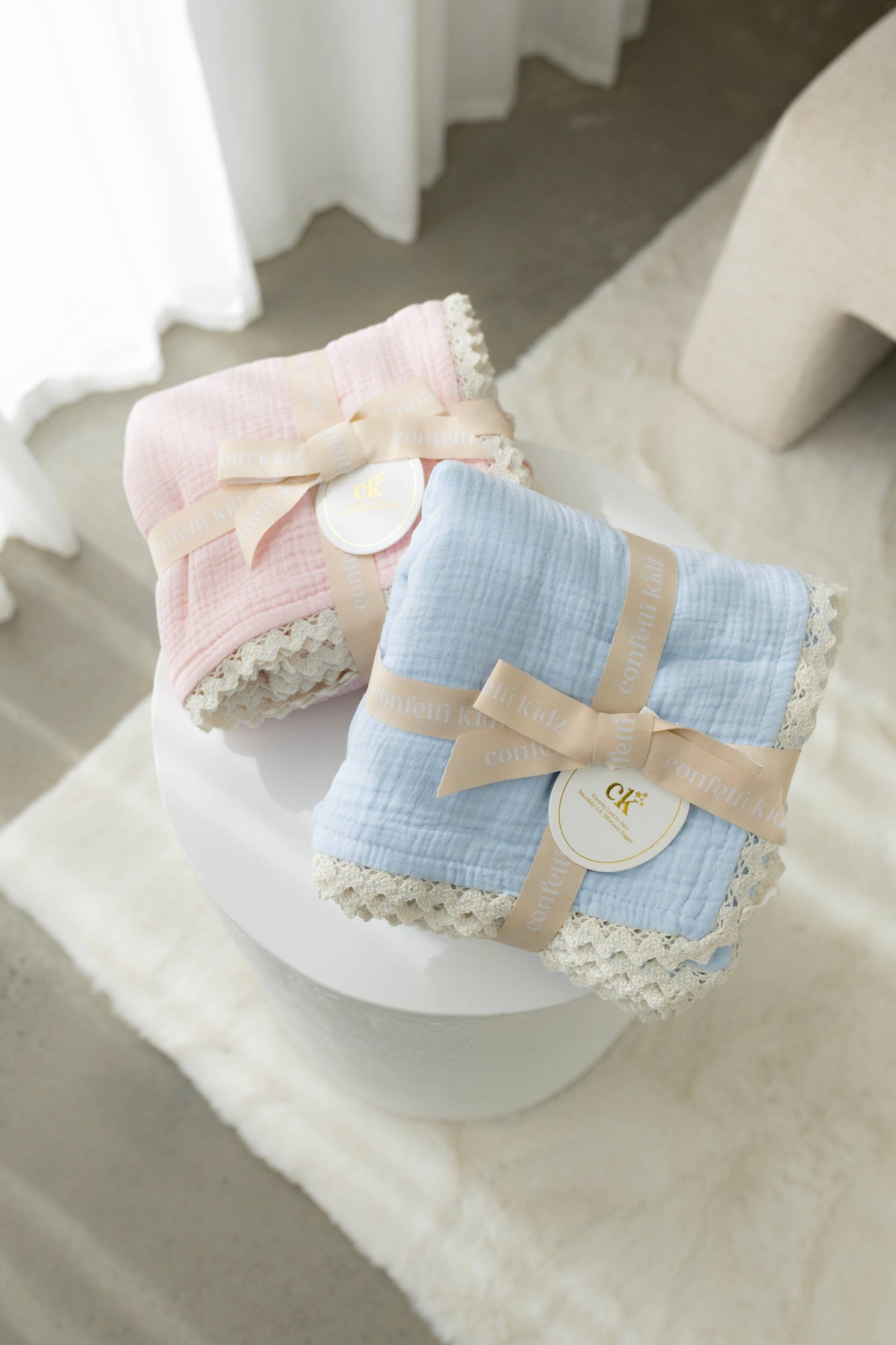 Confetti Kids Classic Muslin Blanket | Soft Pink