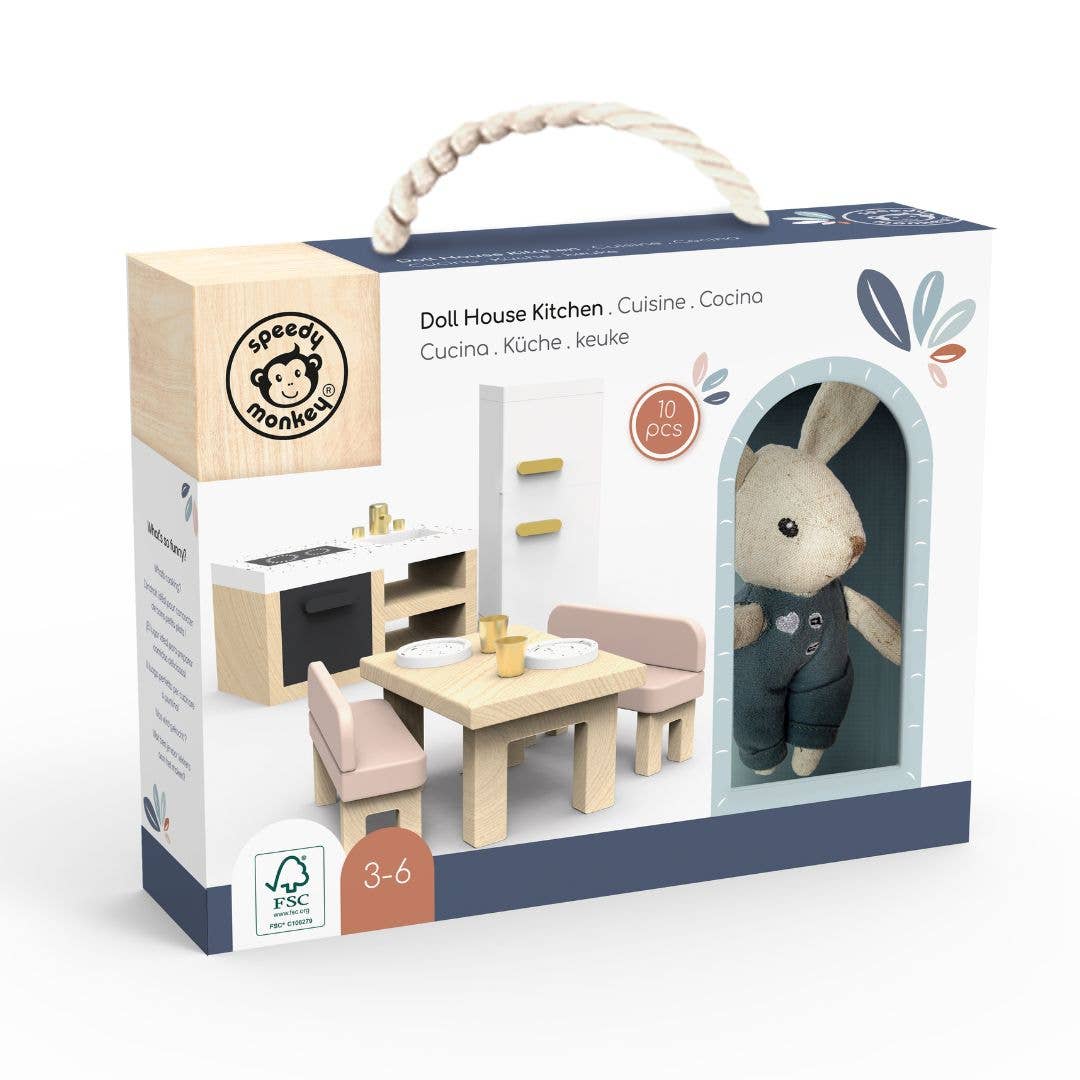Speedy Monkey Doll House Kitchen +  1 Character