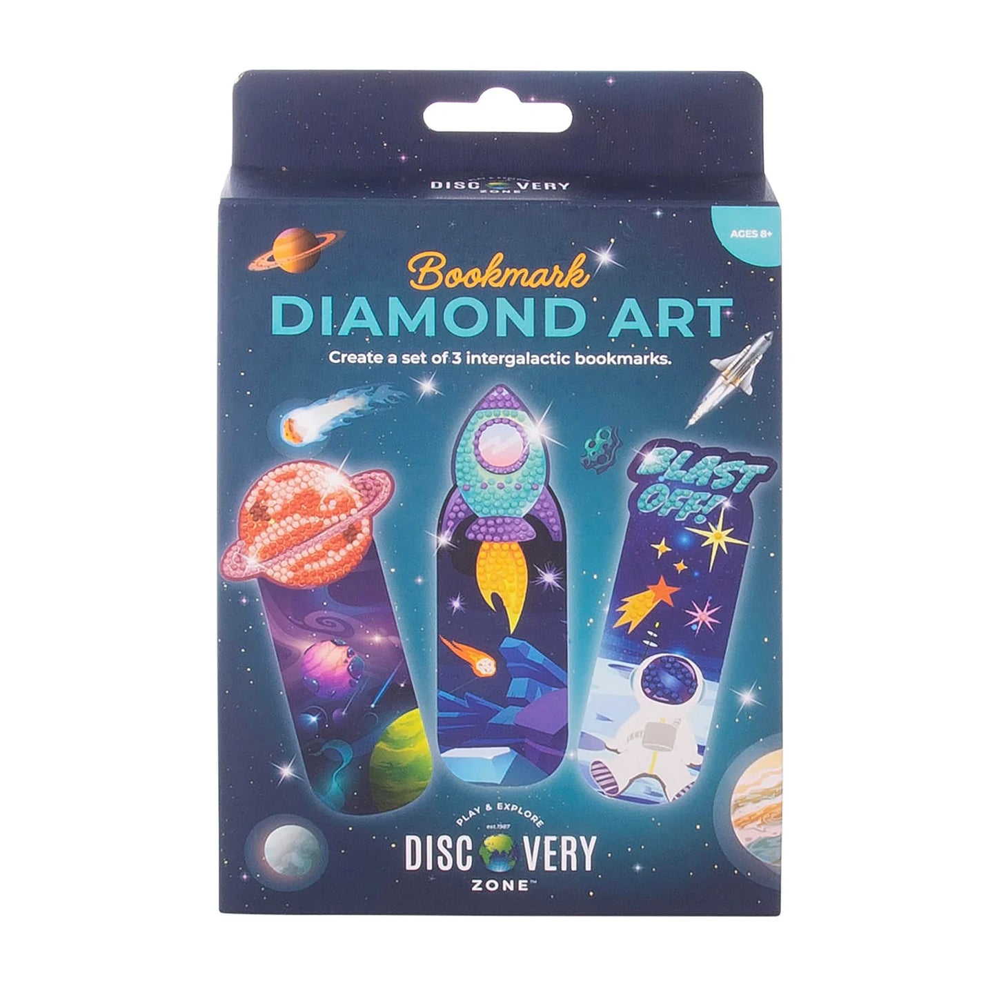 Discovery Zone Diamond Art Space Bookmarks Set of 3