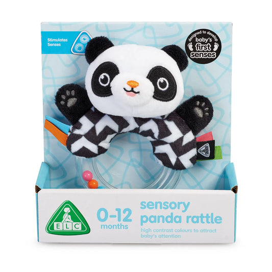 ELC Black and White Baby Panda Rattle