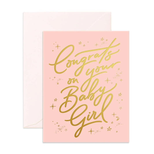 Fox & Fallow Congratulations Baby Girl Greeting Card