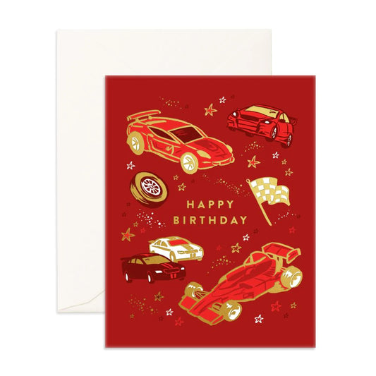 Fox & Fallow Cars Happy Birthday Cards