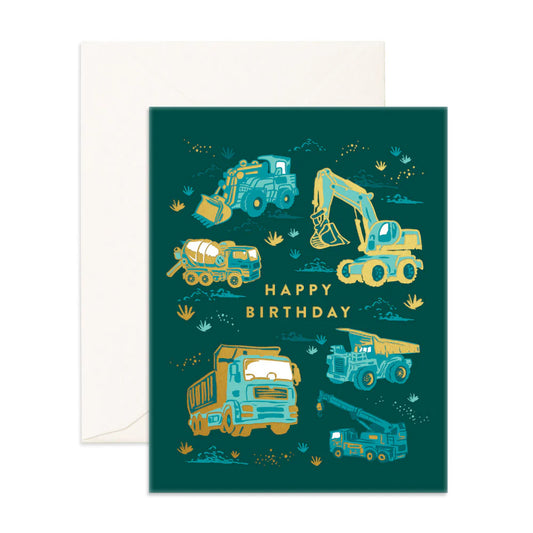 Fox & Fallow Happy Birthday Trucks Birthday Card