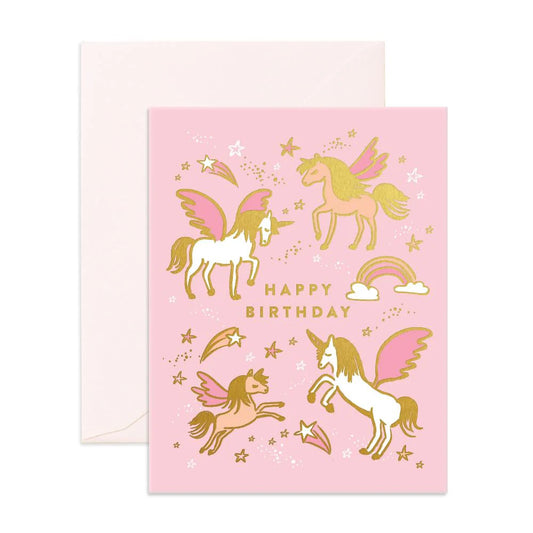 Fox & Fallow Happy Birthday Unicorns Birthday Card