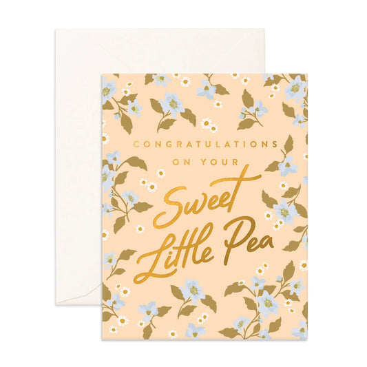 Fox & Fallow Sweat Pea Broderie Greeting Card