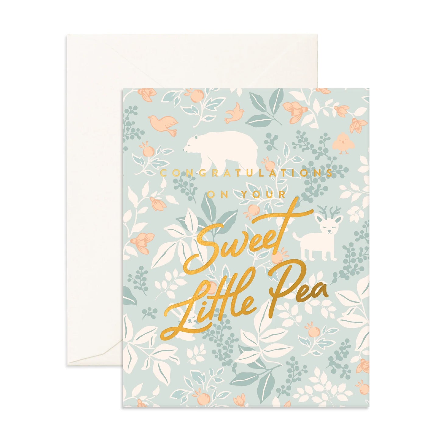 Fox & Fallow Sweat Pea Forest Friends Baby Card