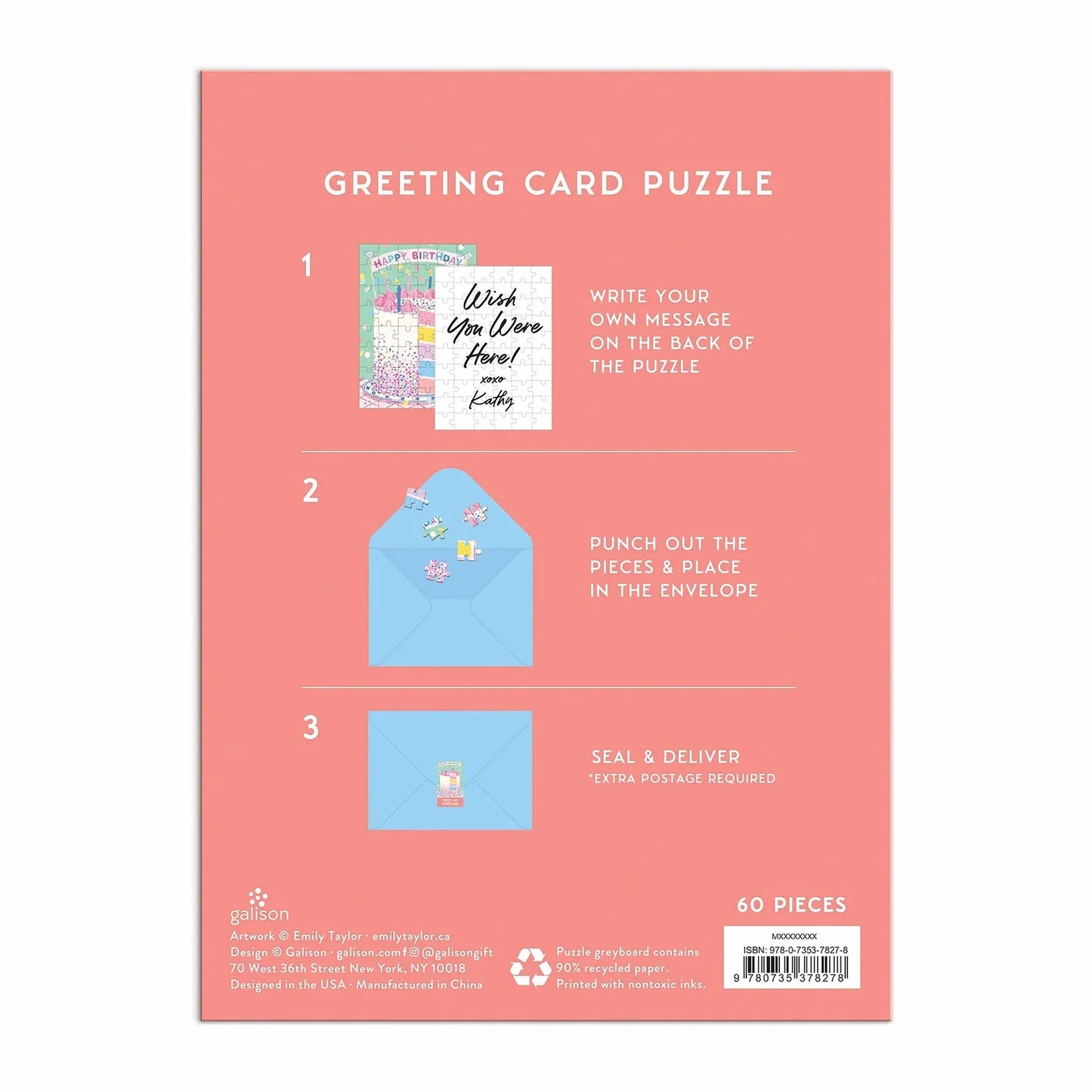 Galison Confetti Birthday Cake Puzzle Card