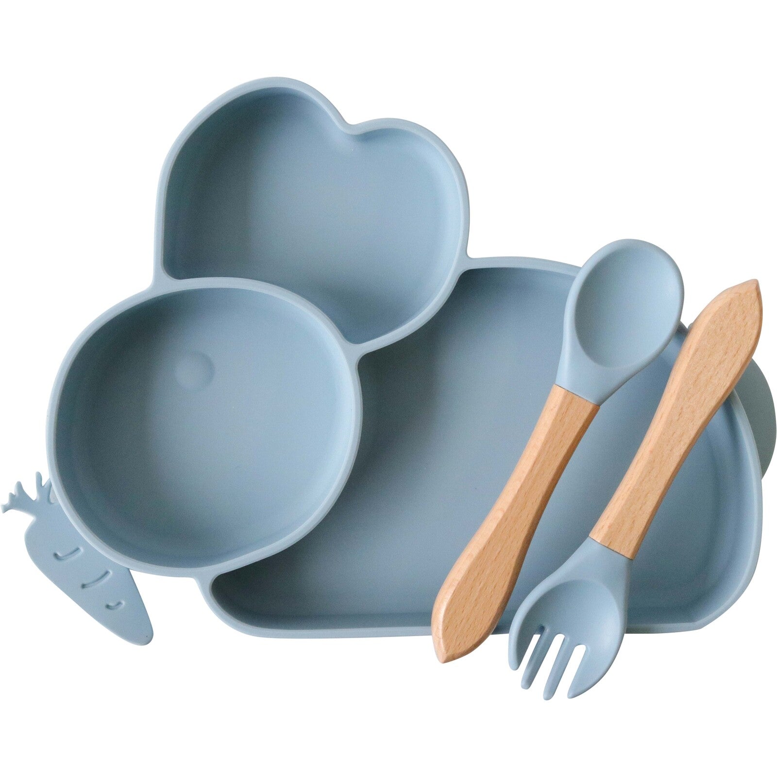 Hazel & Hunter Silicone Plate Set Blue Bunny – Enchanted Years