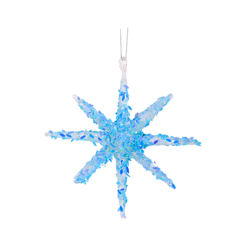 Ornament Blue Sparkles Hanging