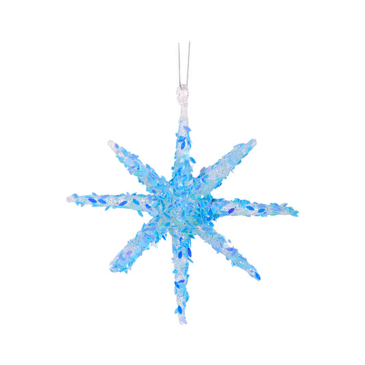Ornament Blue Sparkles Hanging