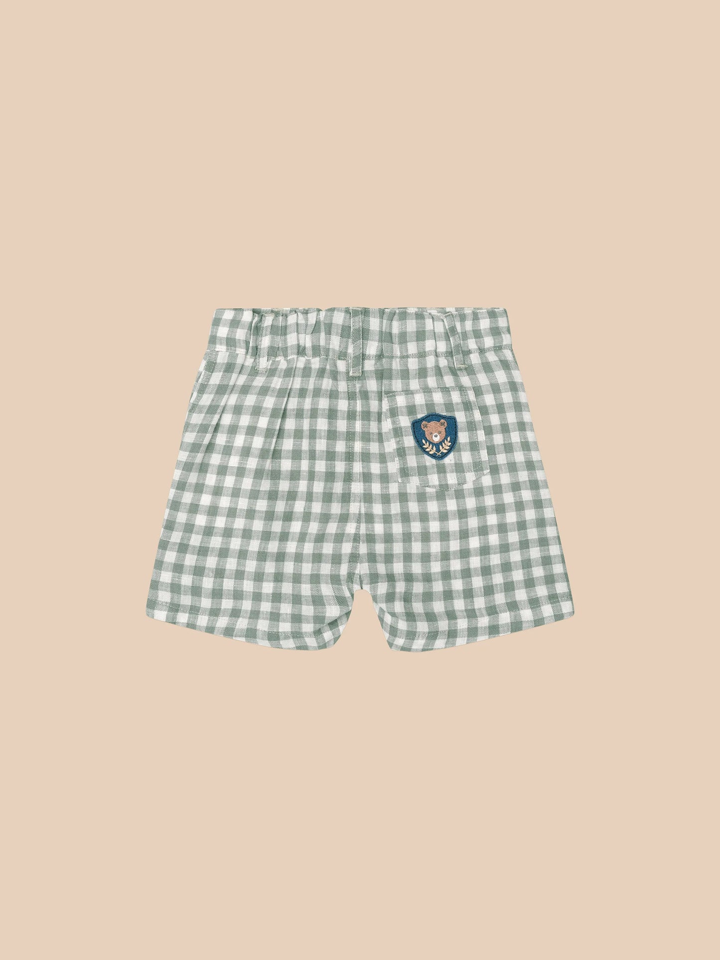 Huxbaby Check Shorts Sage