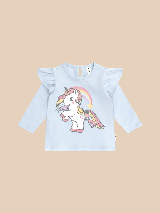 Huxbaby Rainbow Unicorn Frill Top