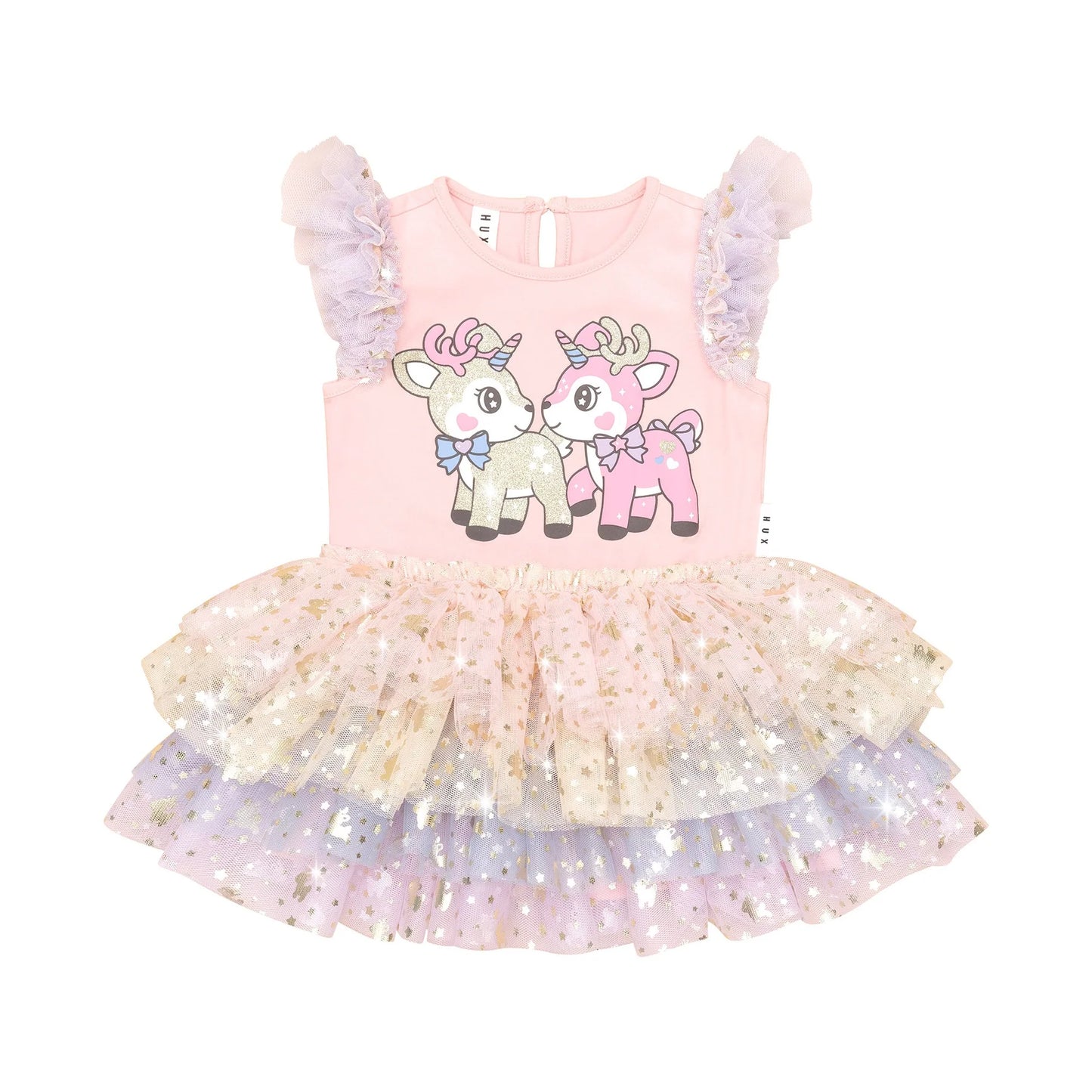 Huxbaby Reindeer Friends Tulle Dress