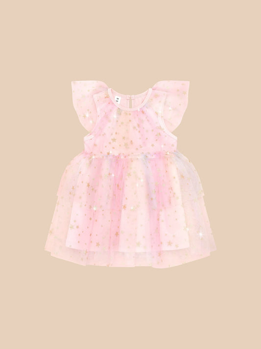 Huxbaby Starry Rainbow Frill Tulle Dress