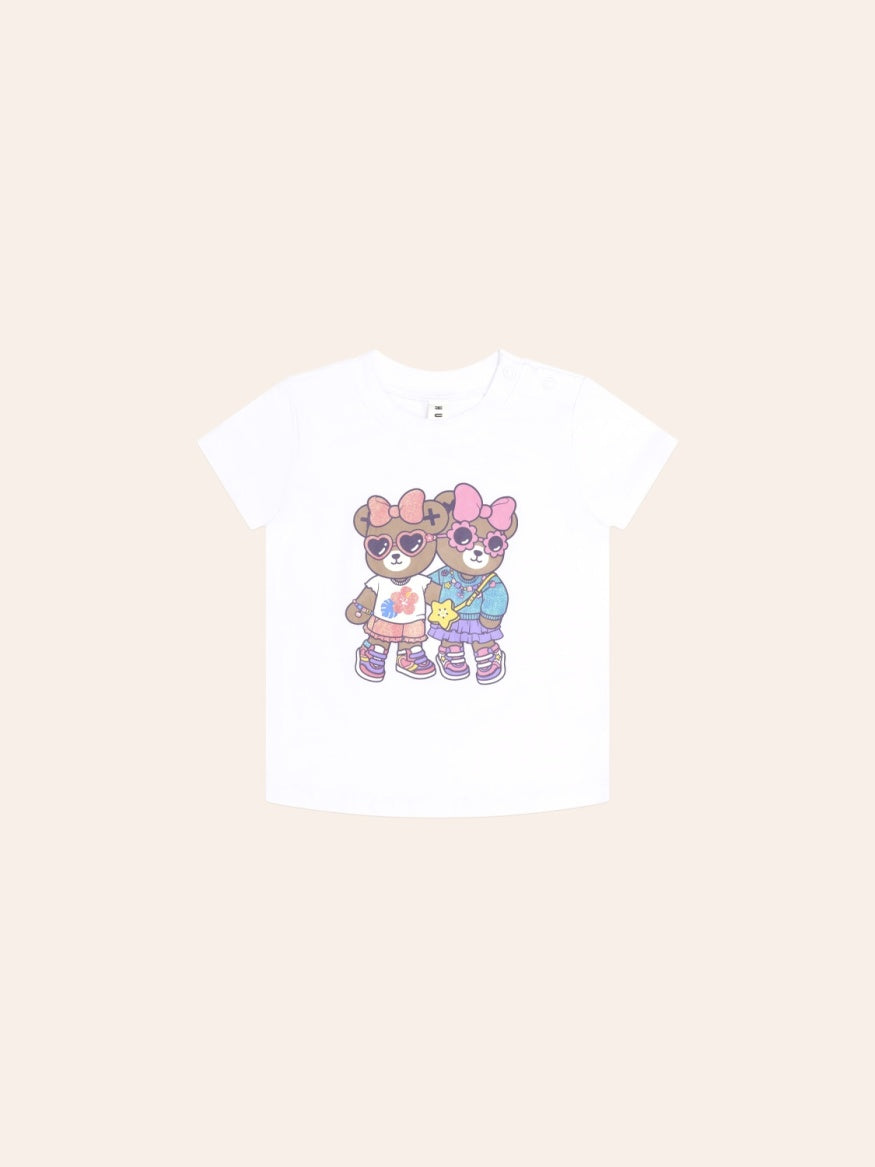 Cute Summer Huxbaby Tropical Friends Tee featuring a playful tropical-inspired design, soft breathable fabric, and comfortable kids’ t-shirt style.