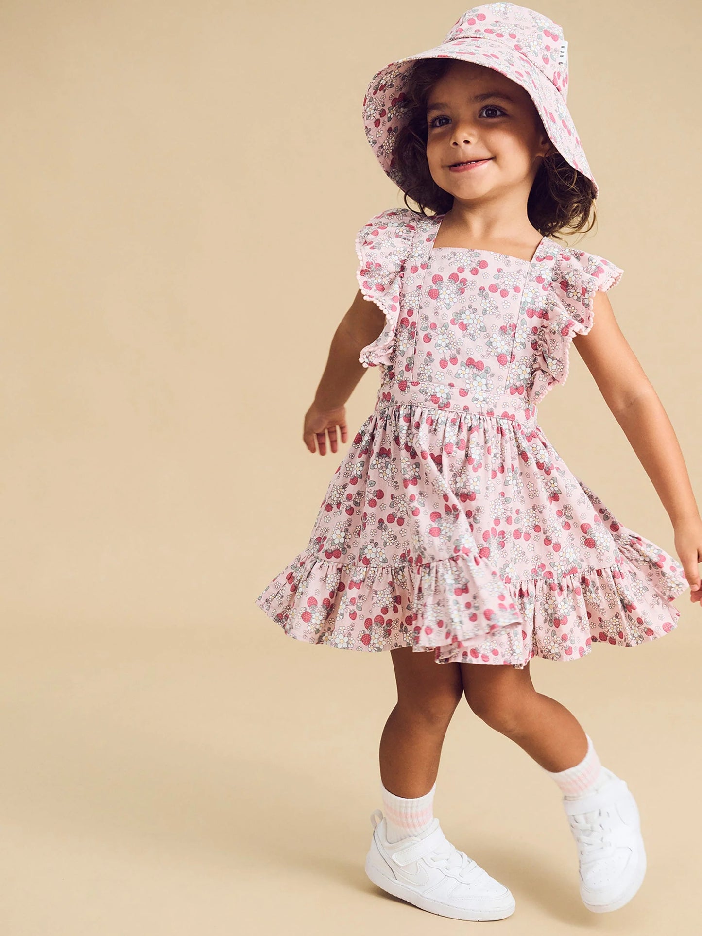 Huxbaby Vintage Strawberry Ruffle Dress